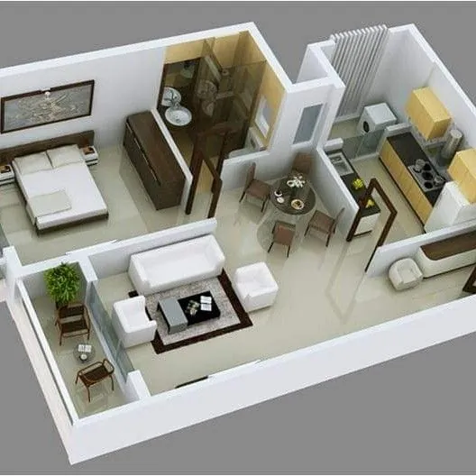 1 BHK indicative floor plan at Brigade Whitefield-Hoskote East Bangalore