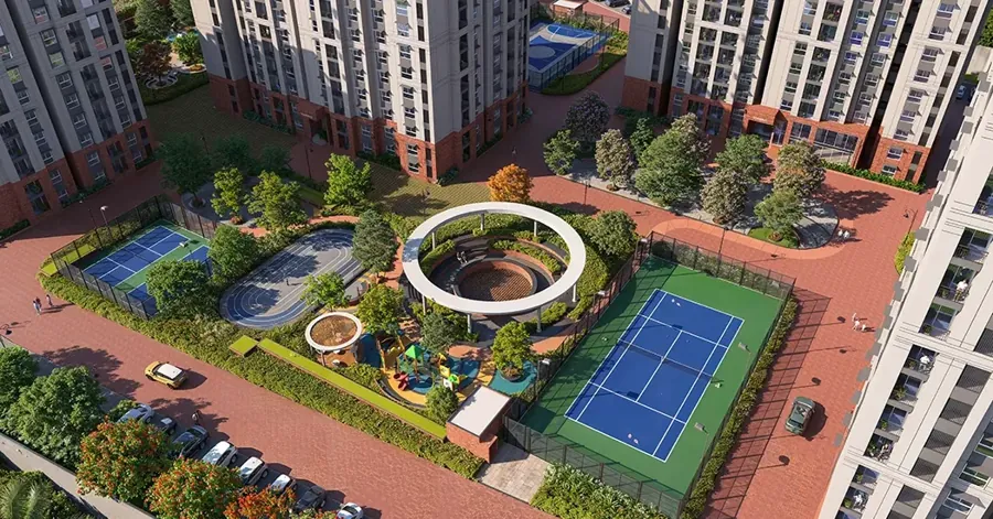 Brigade Whitefield-Hoskote concept pedestrian podium spine